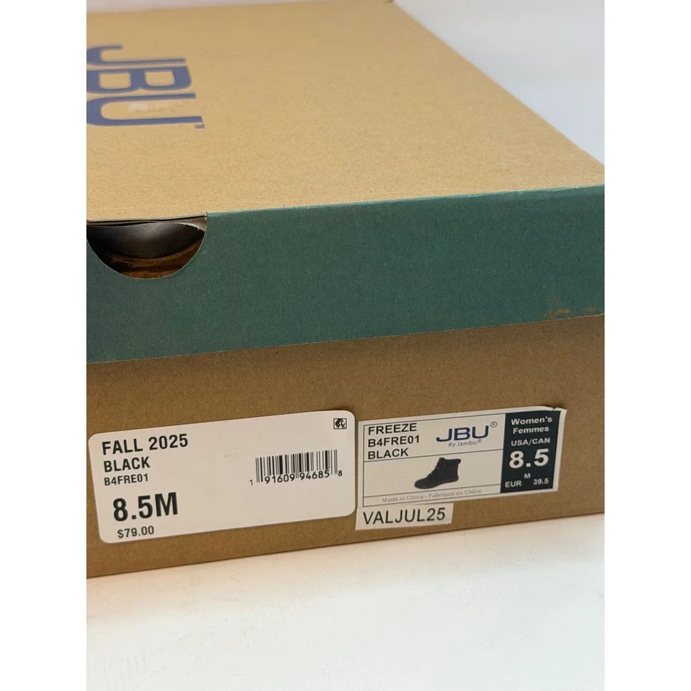 JBU Women's Freeze Round Toe Boots Black Size 8.5M NWT/BOX